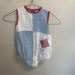 Little English Patriotic Flag Bubble Romper 24 months